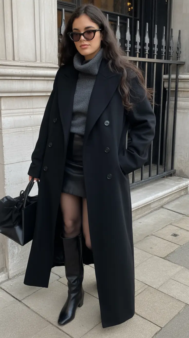 winter going out outfit Modern Noir Elegance