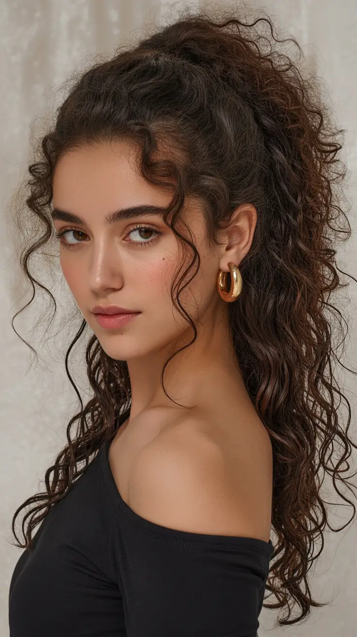 winter hair colors auburn Curly Espresso Auburn Ponytail