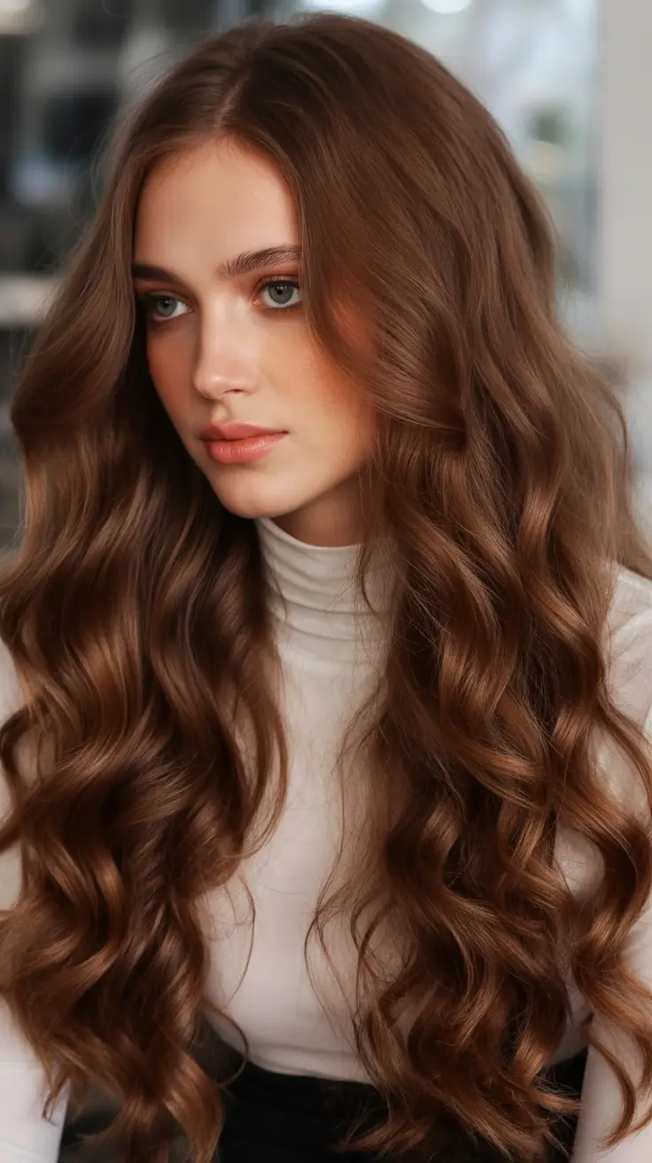 winter hair colors auburn Soft Cinnamon Curls