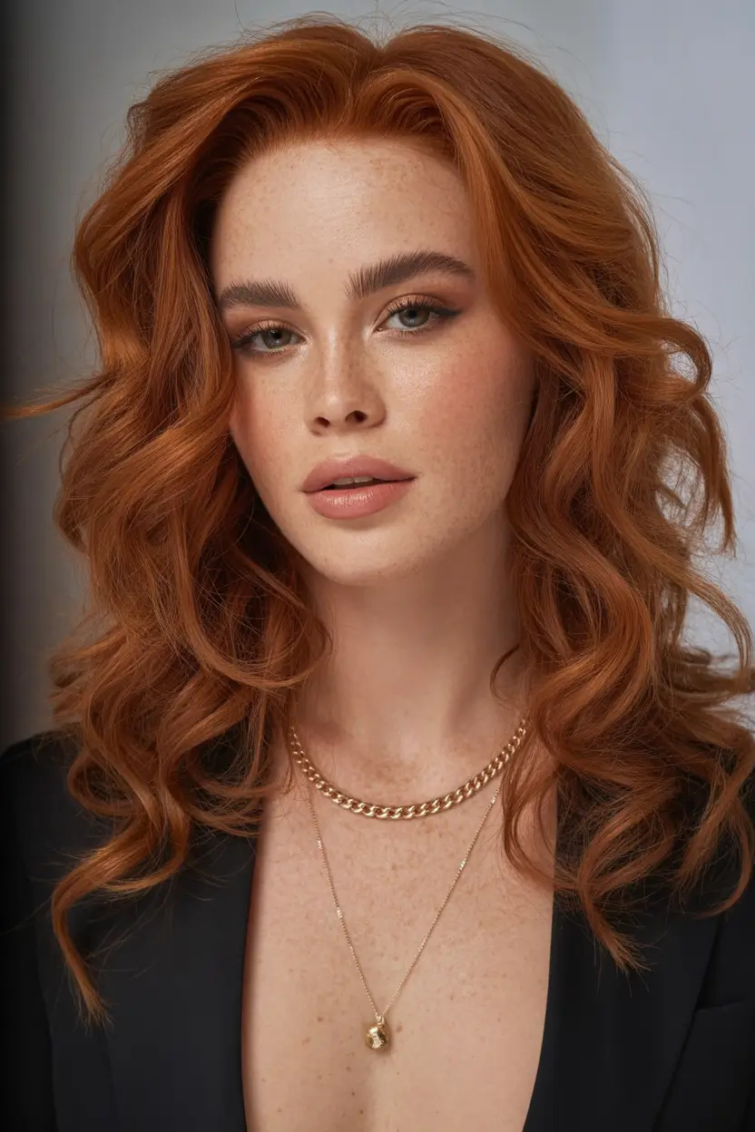 winter hair colors auburn Classic Ginger Luxe Curls
