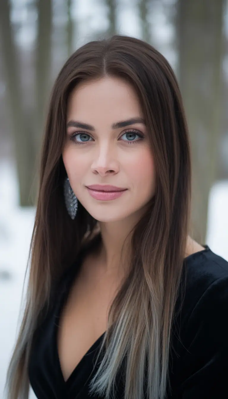 winter hair colors balayage Frosted Espresso Ombre