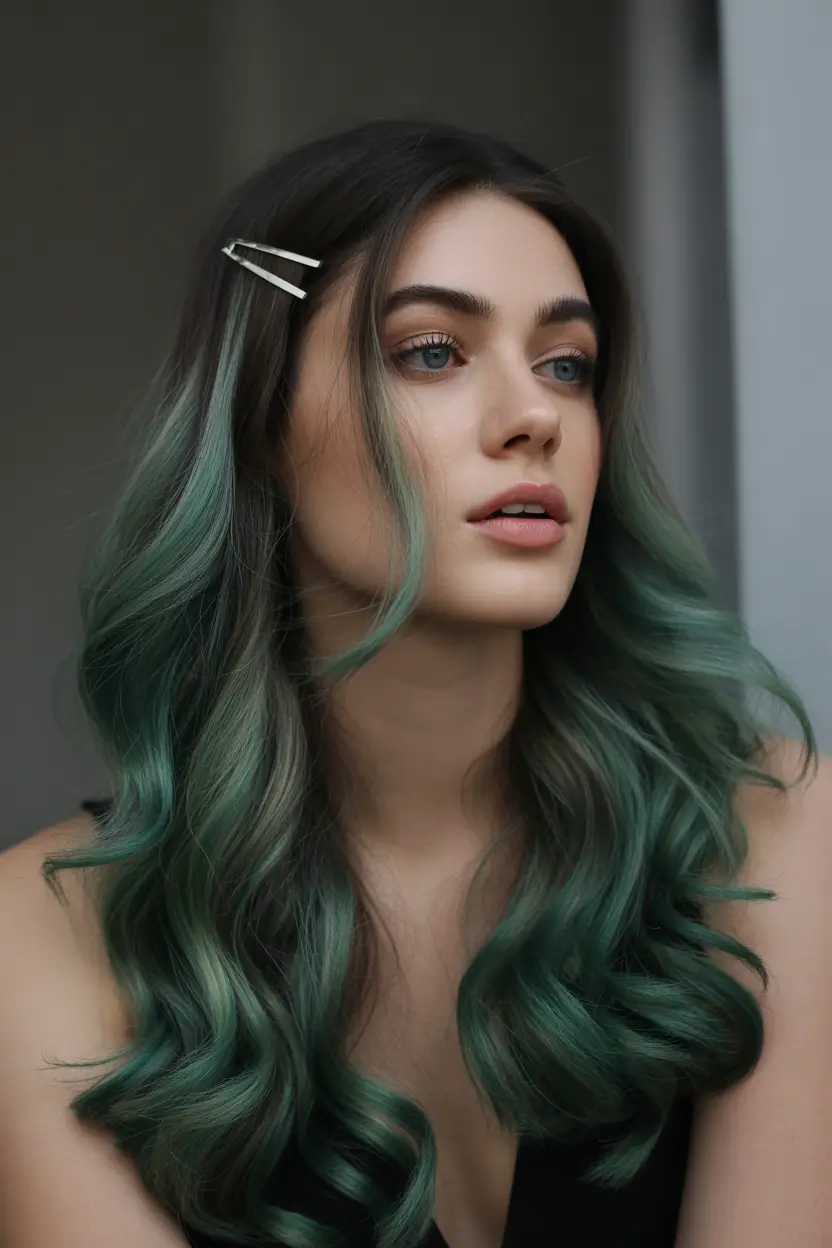 winter hair colors balayage Emerald Shadow Balayage
