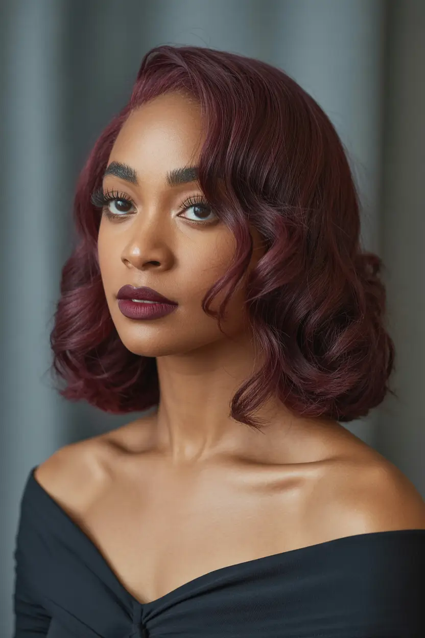 winter hair colors dark skin Deep Berry Glow
