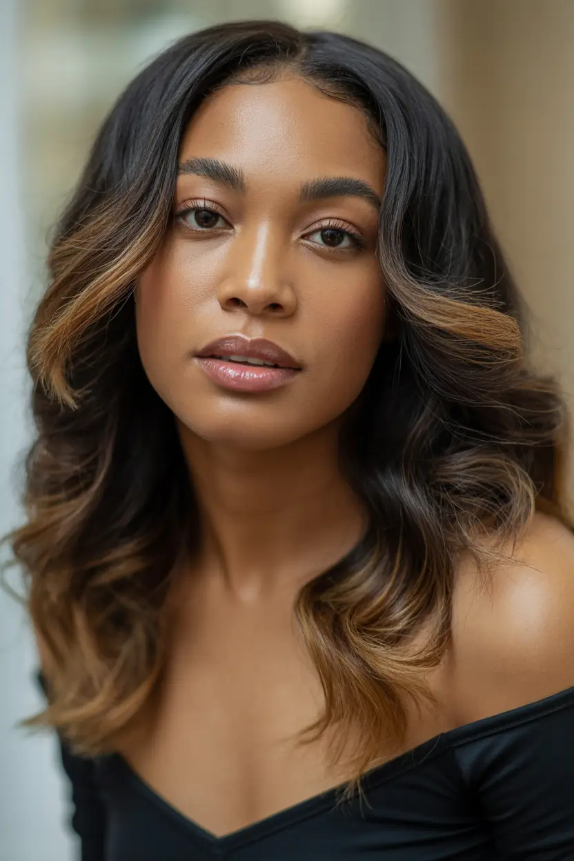 winter hair colors dark skin Mocha Melt Waves