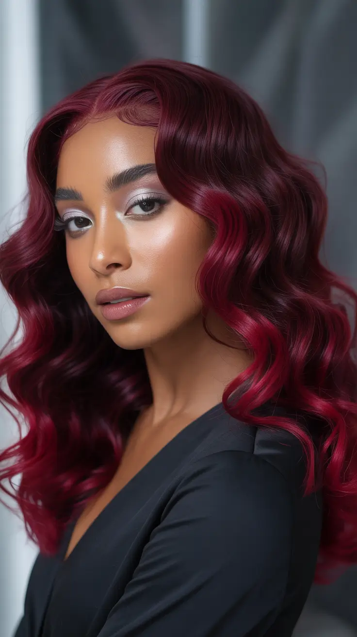 winter hair colors dark skin Velvet Ruby Glam