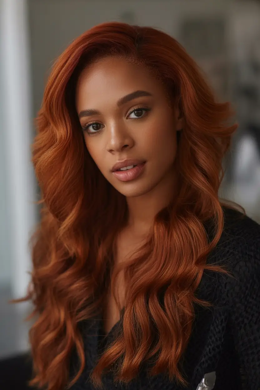 winter hair colors for black women Warm Cinnamon Flow