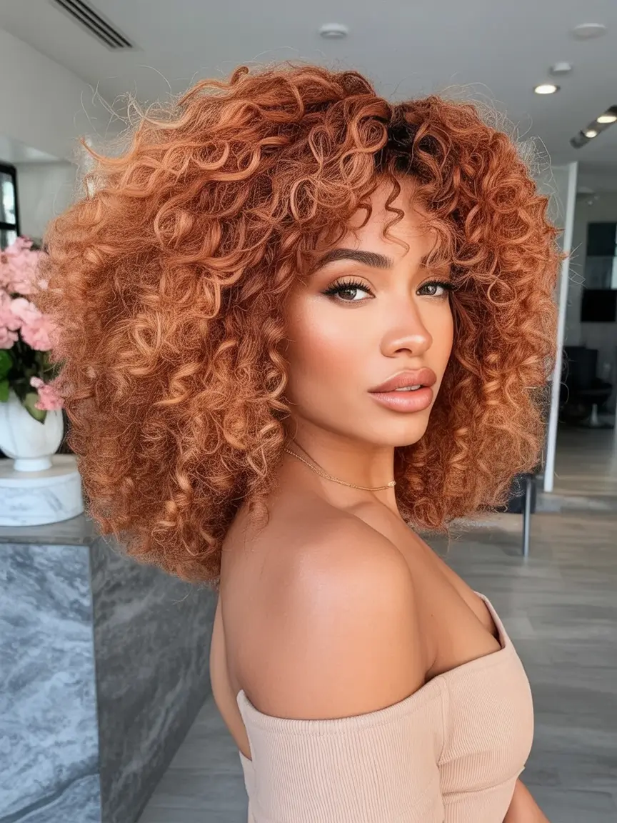 winter hair colors for black women Butterscotch Afro Glow