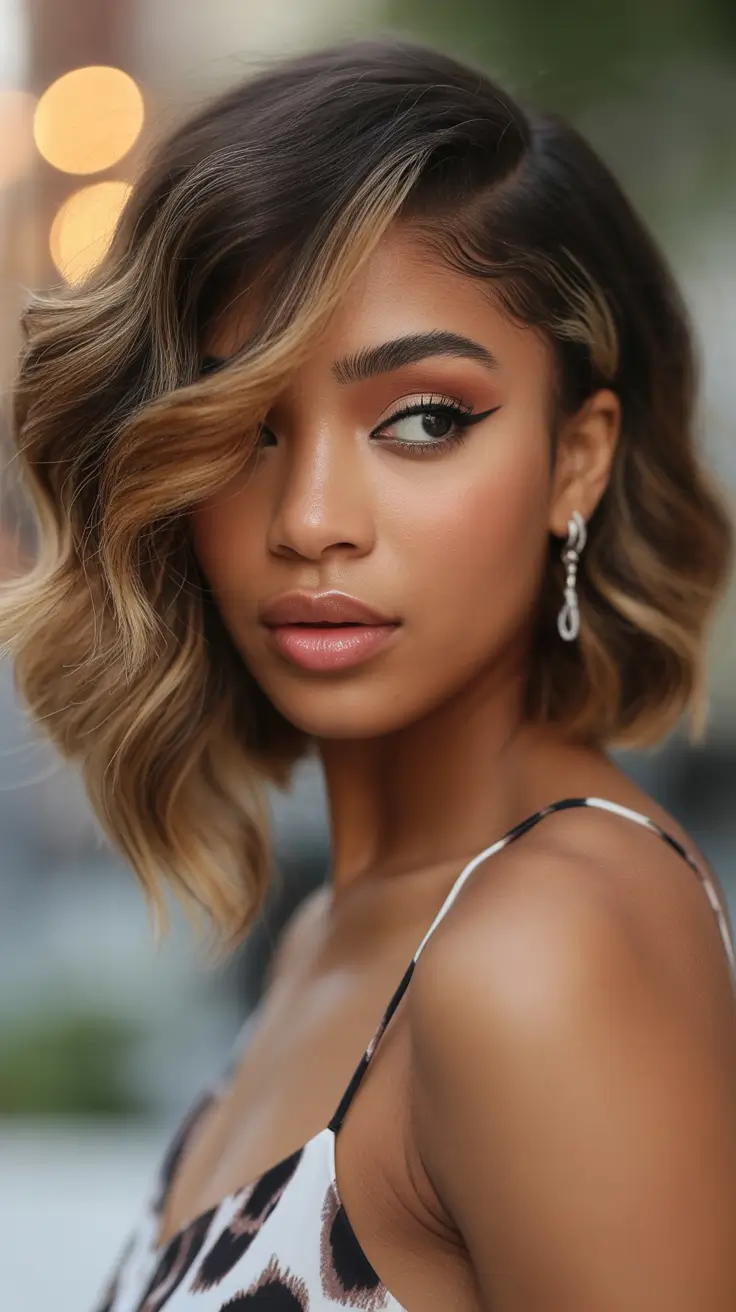 winter hair colors for black women Toffee Melt Balayage