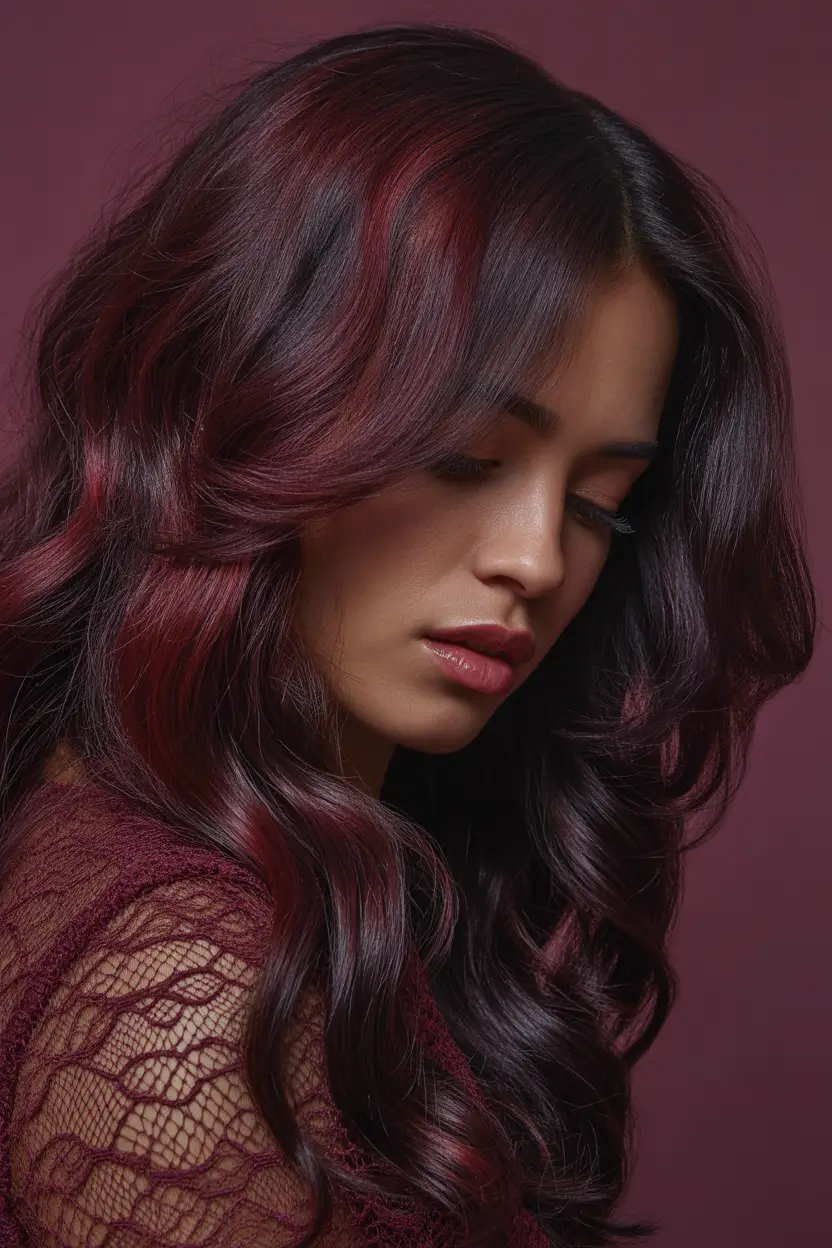 winter hair colors for black women Mulled Wine Curls
