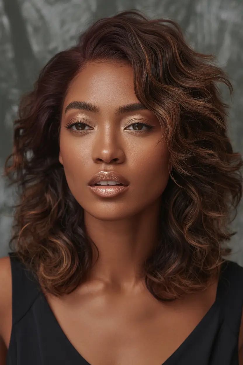 winter hair colors for black women Honey Chestnut Shimmer