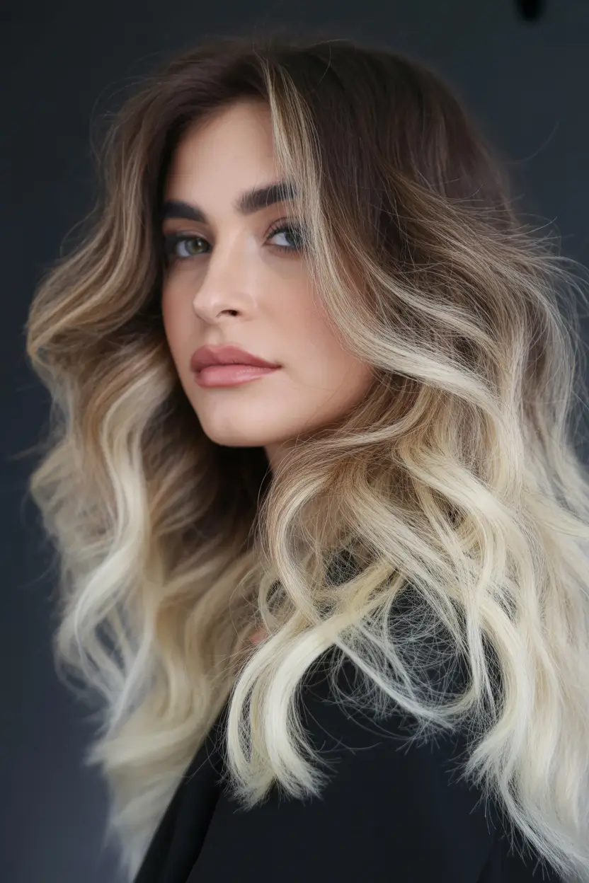 winter hair colors for brown hair Rooted Honey Balayage with Volume