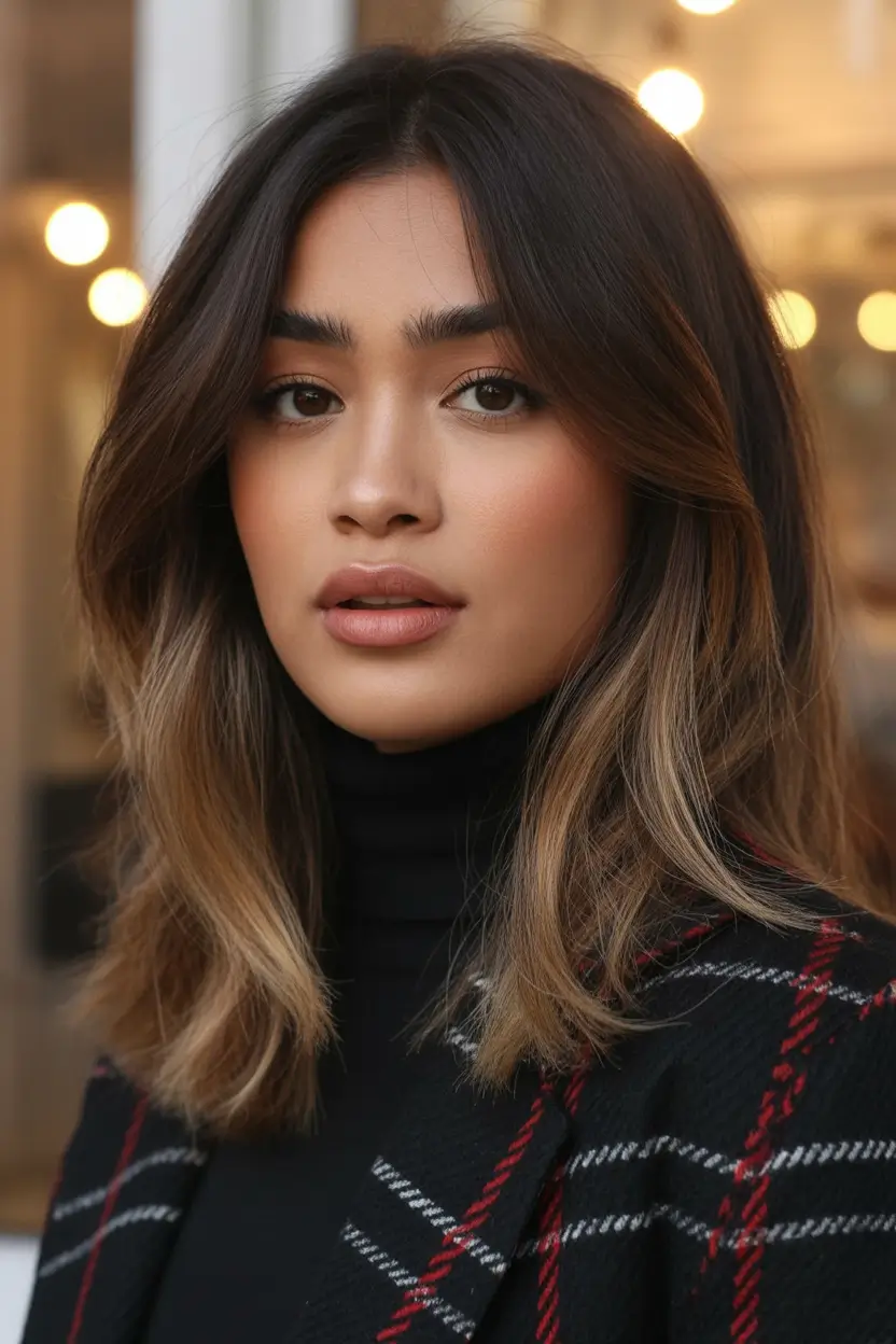 winter hair colors for brown hair Smoky Latte Highlights