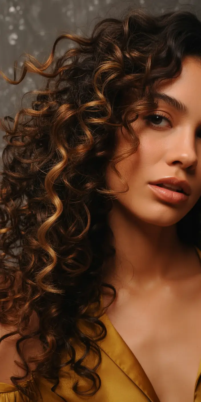 winter hair colors for brown hair Cinnamon Spice Curls