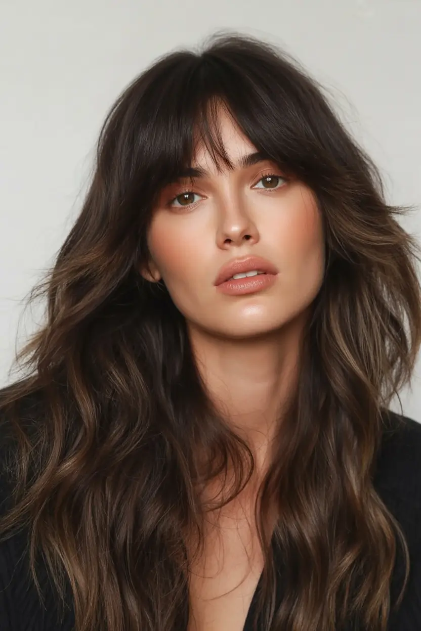 winter hair colors for brown hair Moody Brown Layers