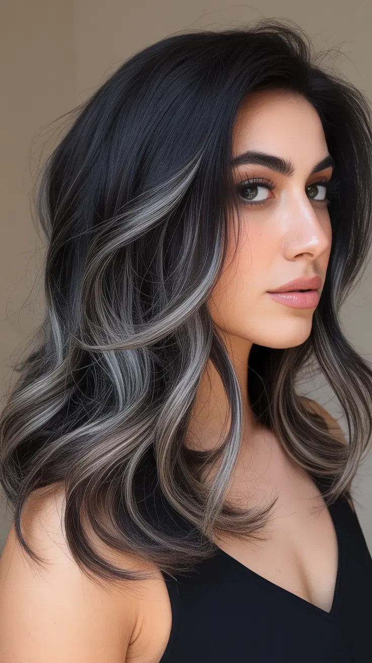winter hair colors highlights Smoky Silver Dimension