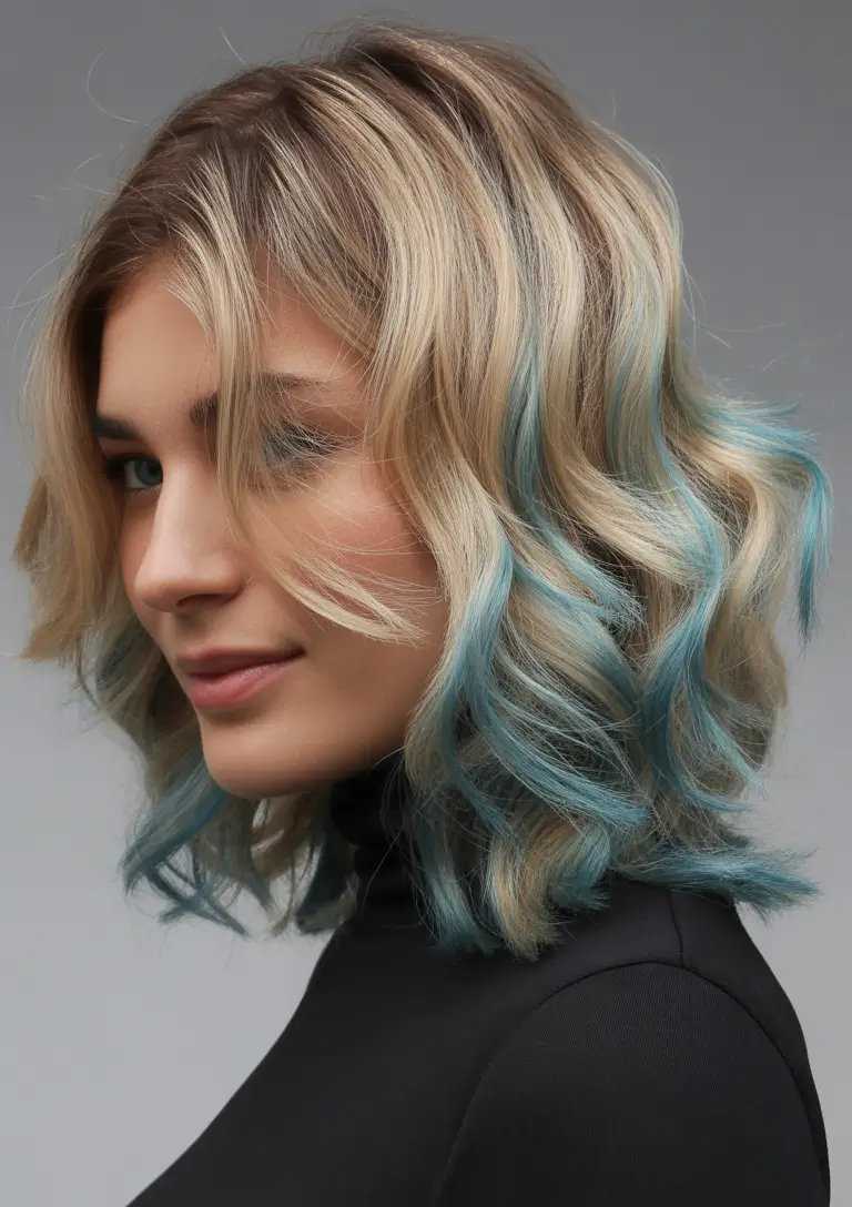 winter hair colors highlights Frost-Tipped Aqua Blonde