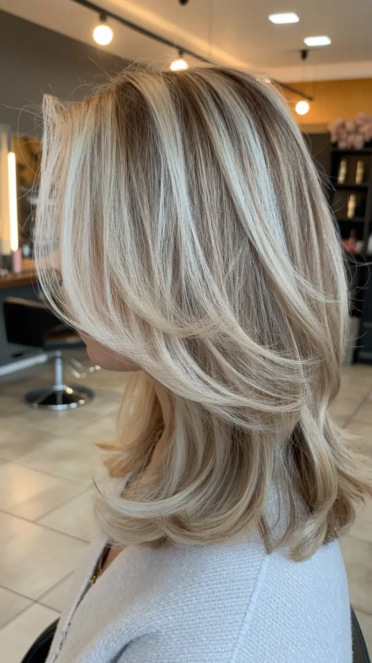 winter hair colors highlights Frosty Layered Platinum