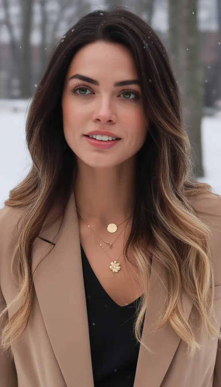 winter hair colors highlights Toffee Fade Ombre