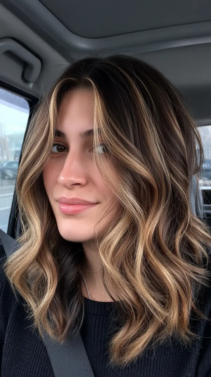 winter hair colors highlights Golden Espresso Dimension