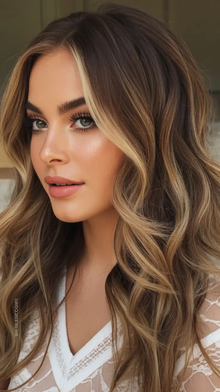 winter hair colors highlights Golden Face-Frame Balayage