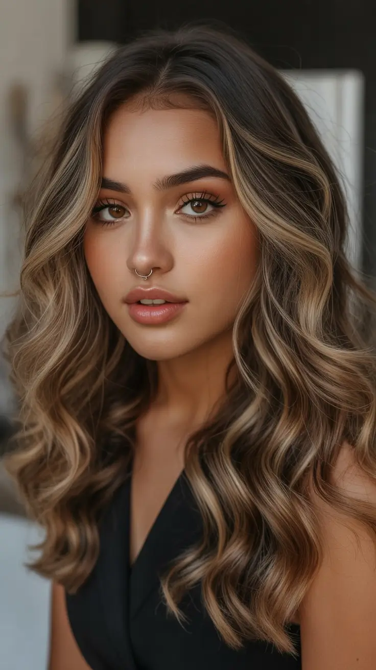 winter hair colors highlights Honey-Champagne Waves