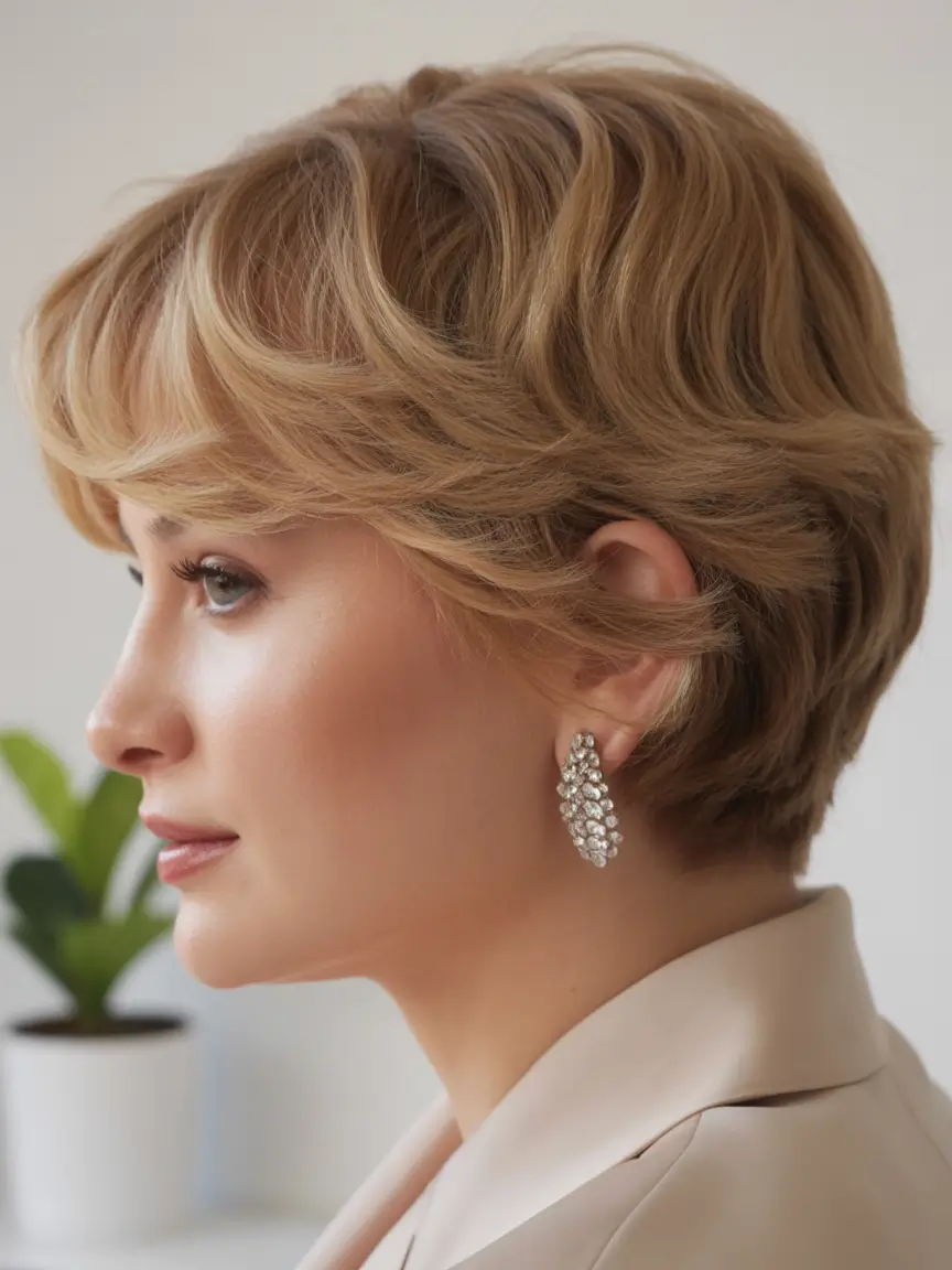 Winter Haircuts for Plus Size Women Golden Honey Crop