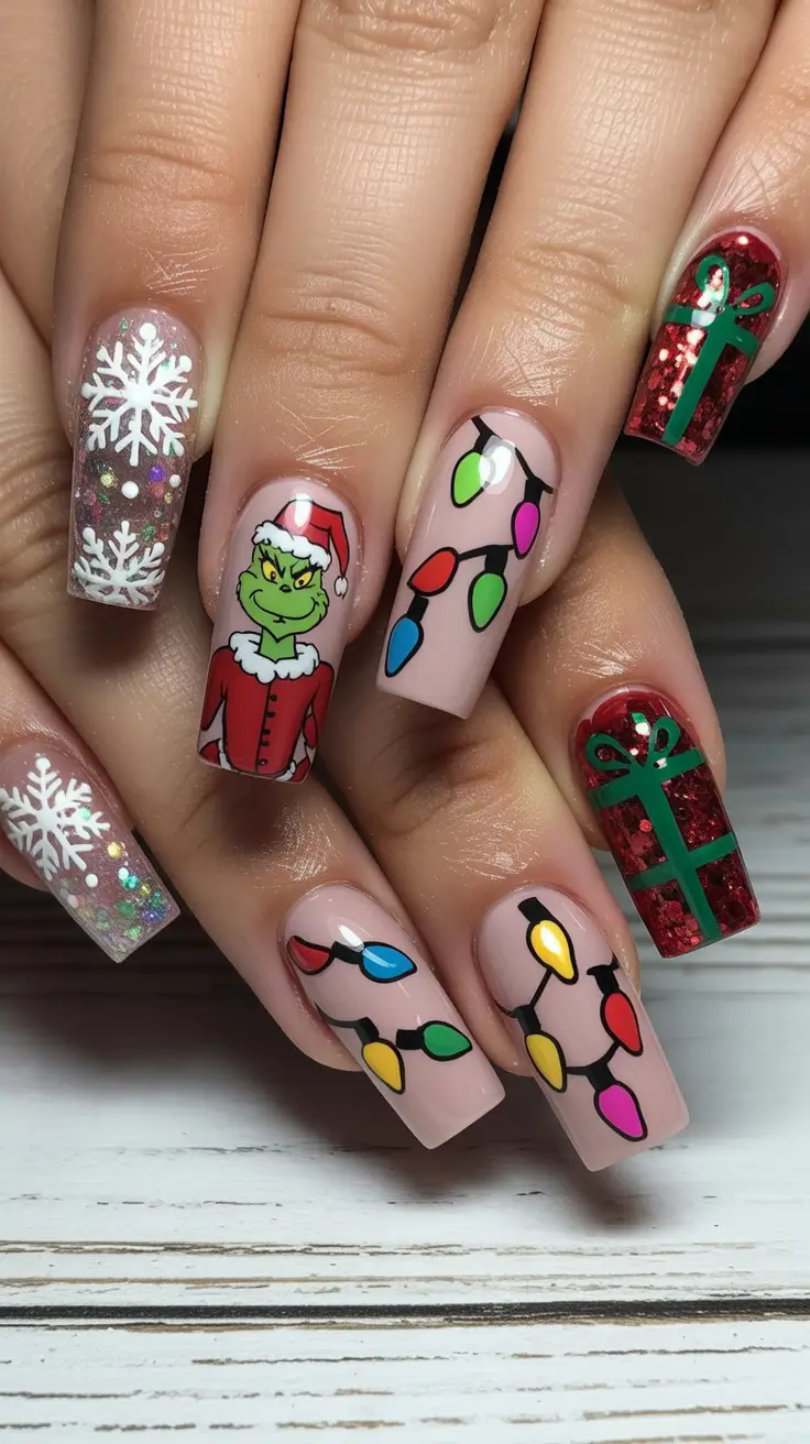 winter holiday nails Holiday Movie Mischief