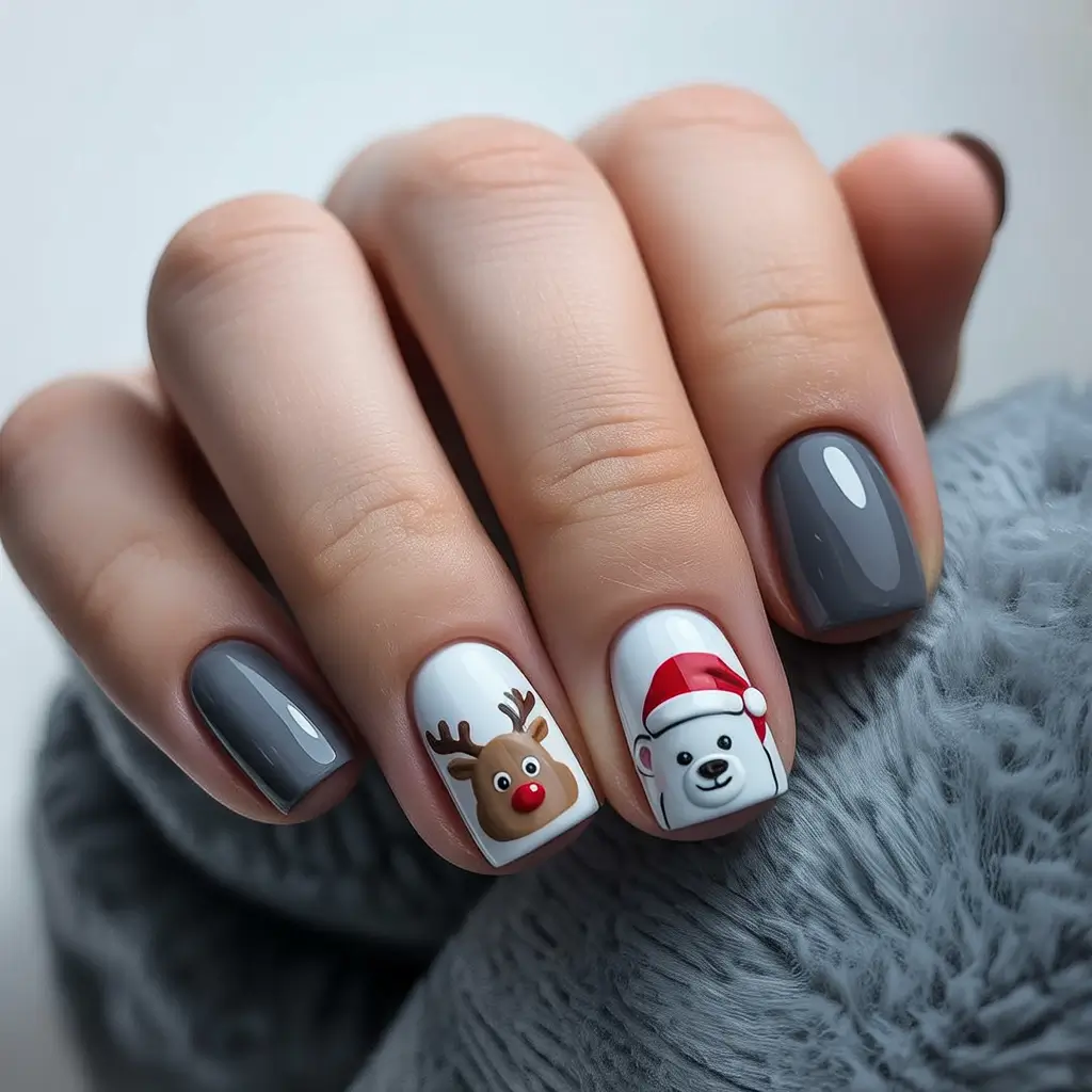 winter holiday nails Frost Friends Delight