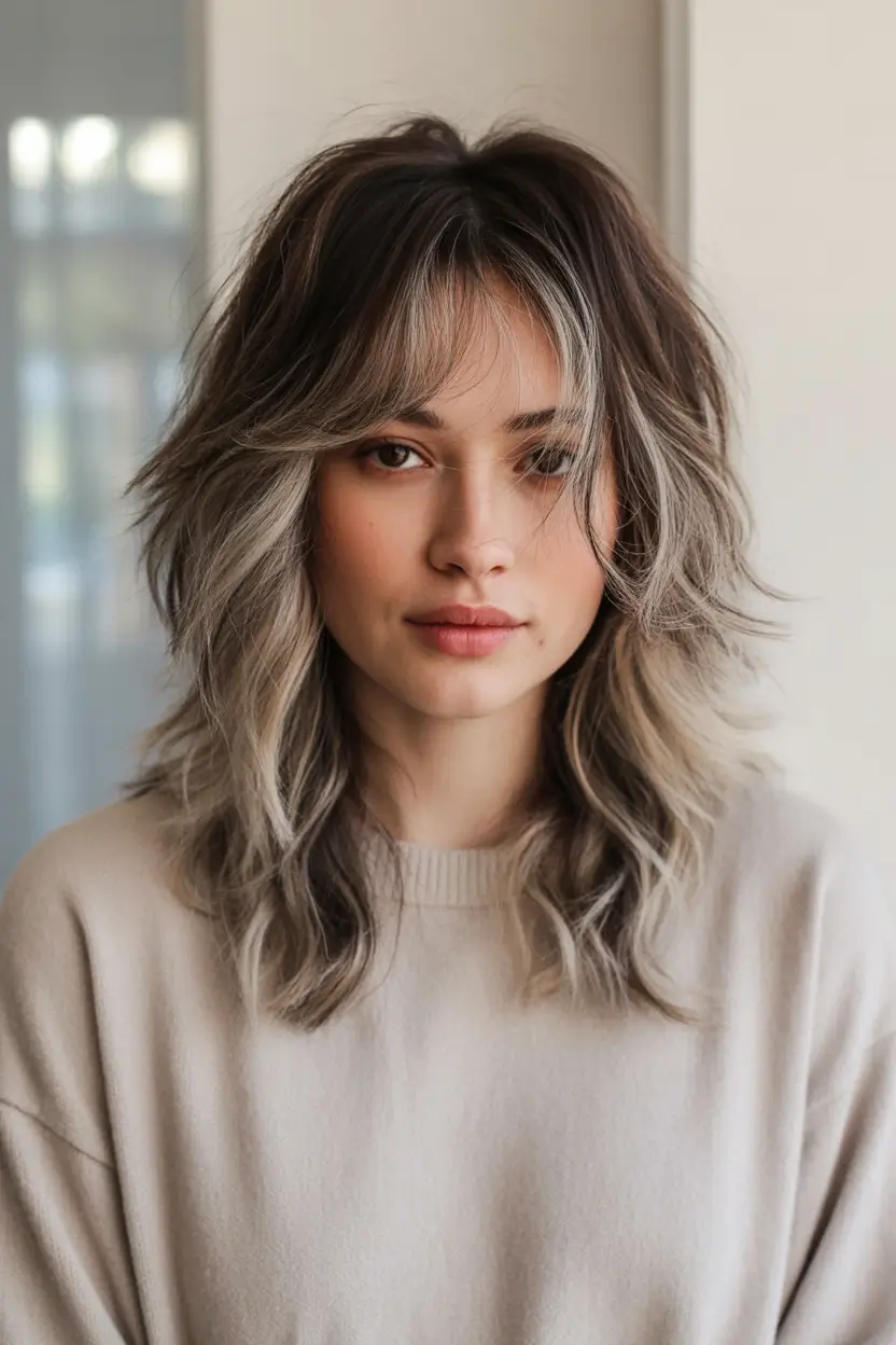 winter medium haircut Soft Ash Layered Wolf Cut