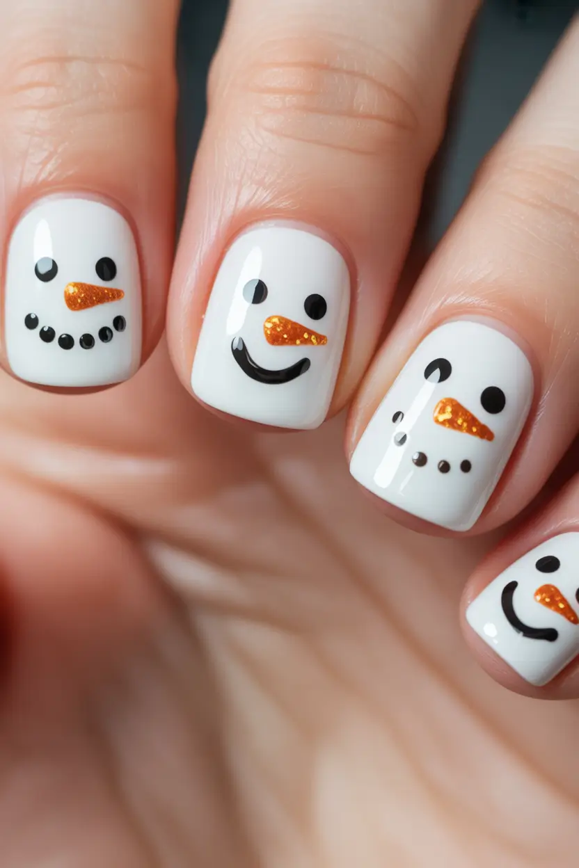 winter nail art ideas Frosty Faces Fun