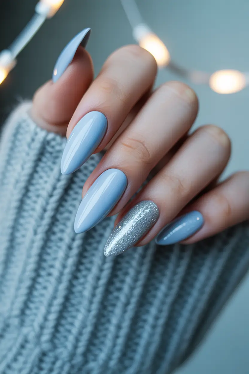 winter nails design and color Winter Sky Serenity