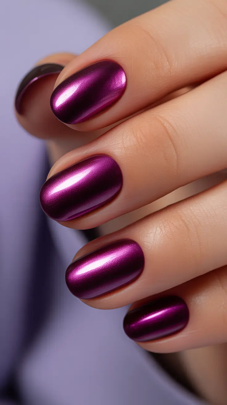 winter nails design and color Amethyst Metallic Allure