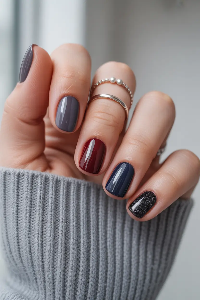 winter nails design and color Moody Winter Mix