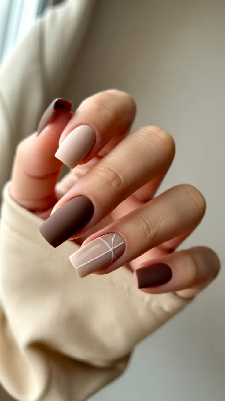 winter nails design and color Modern Mocha Gradient