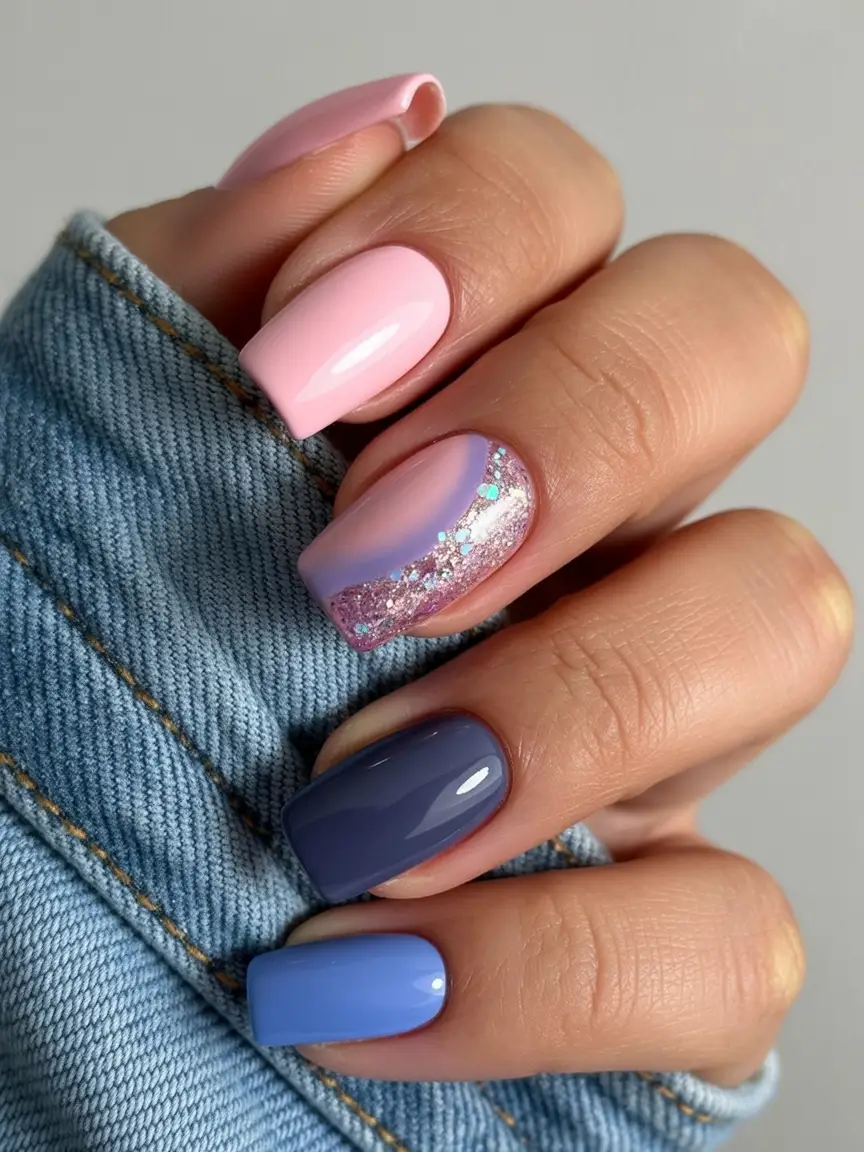 winter nails ideas Pastel Winter Glow