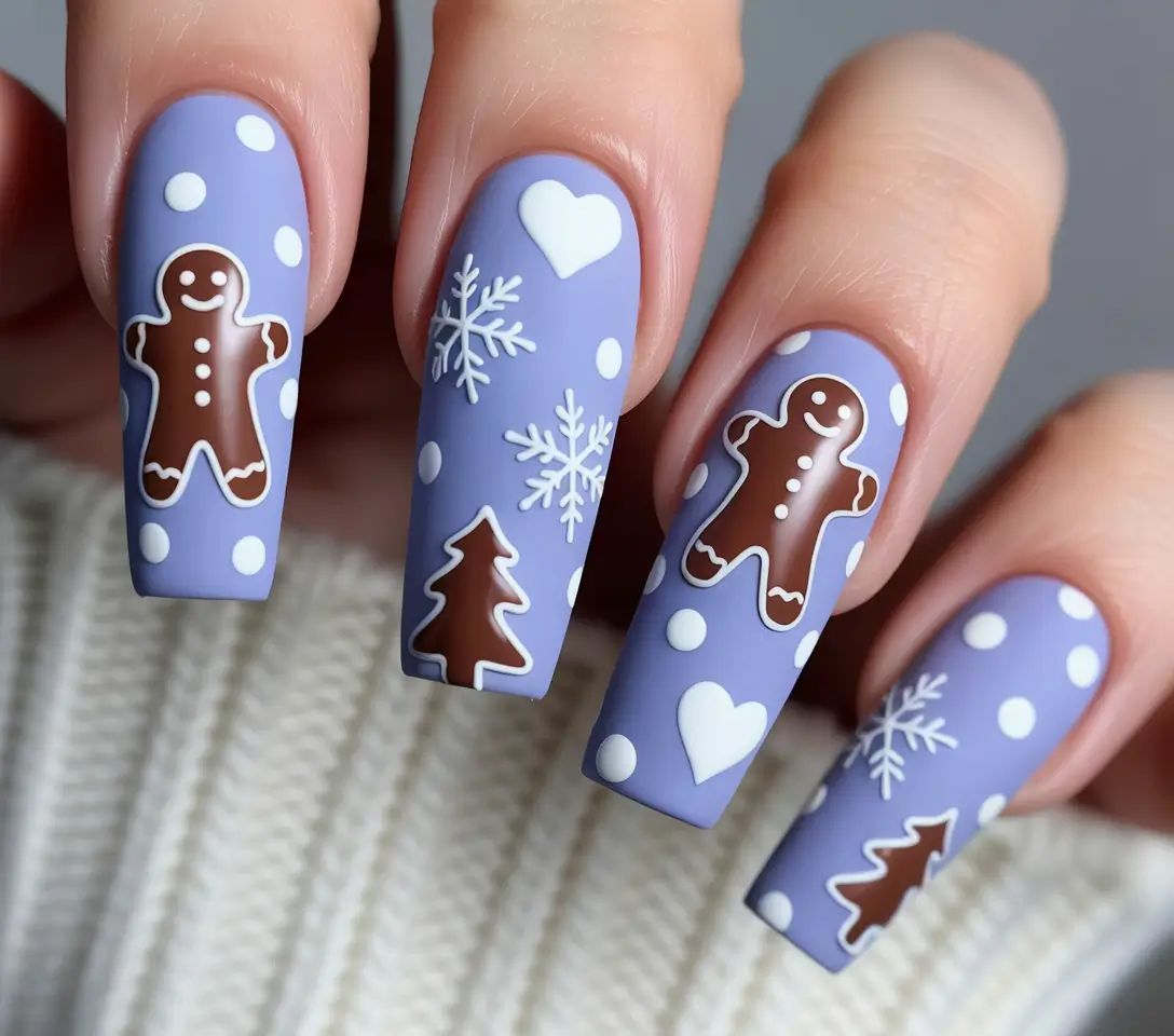 winter nails ideas Gingerbread Dreams