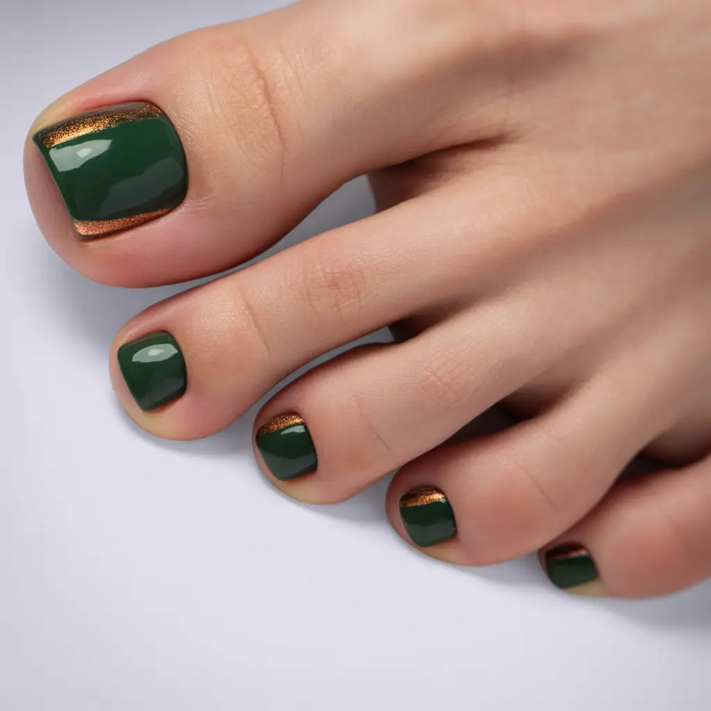 Winter Nails Toe Emerald Whisper