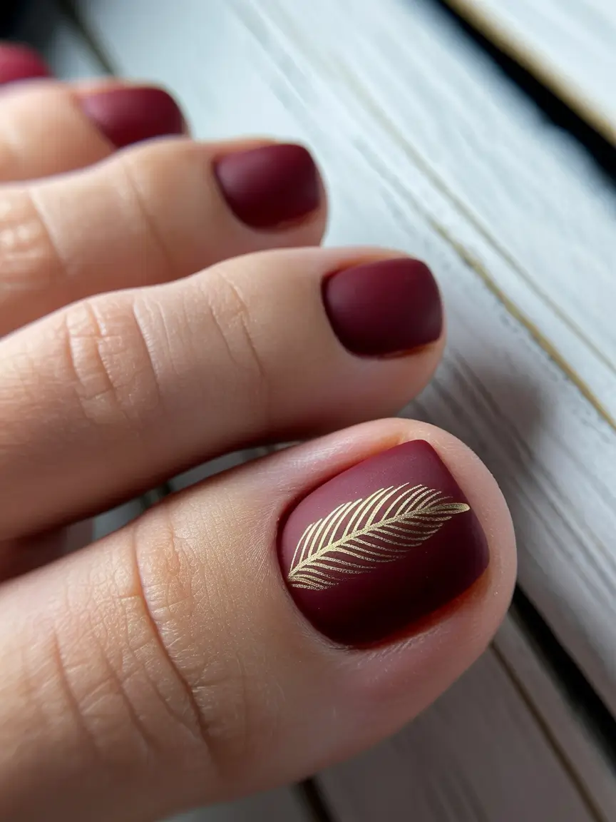 Winter Nails Toe Velvet Wine