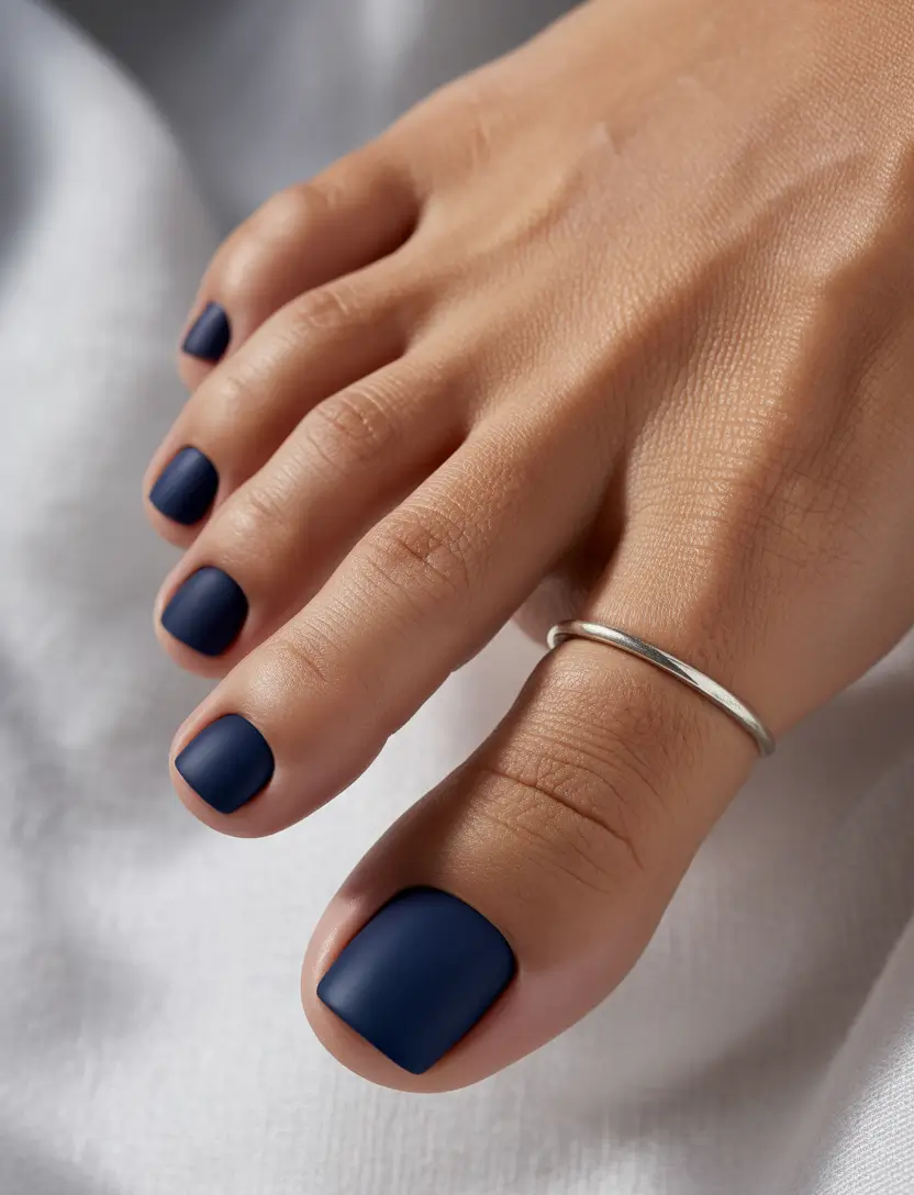 Winter Nails Toe Midnight Matte
