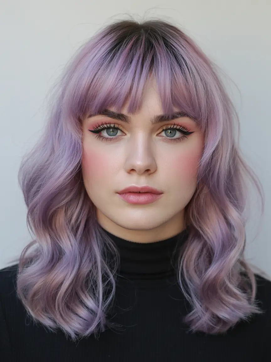 winter trending hair colors soft lilac dream