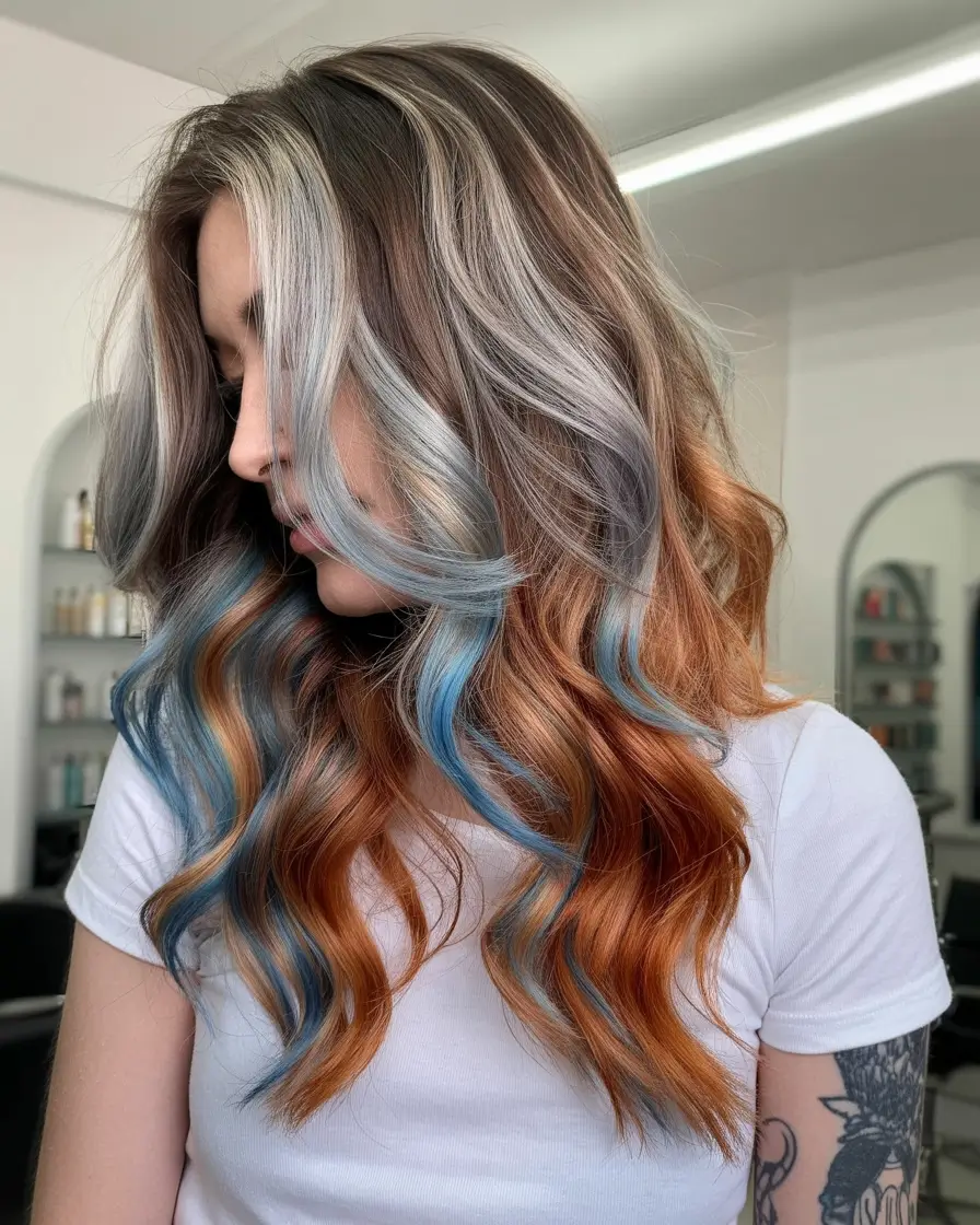 winter trending hair colors galaxy fusion waves