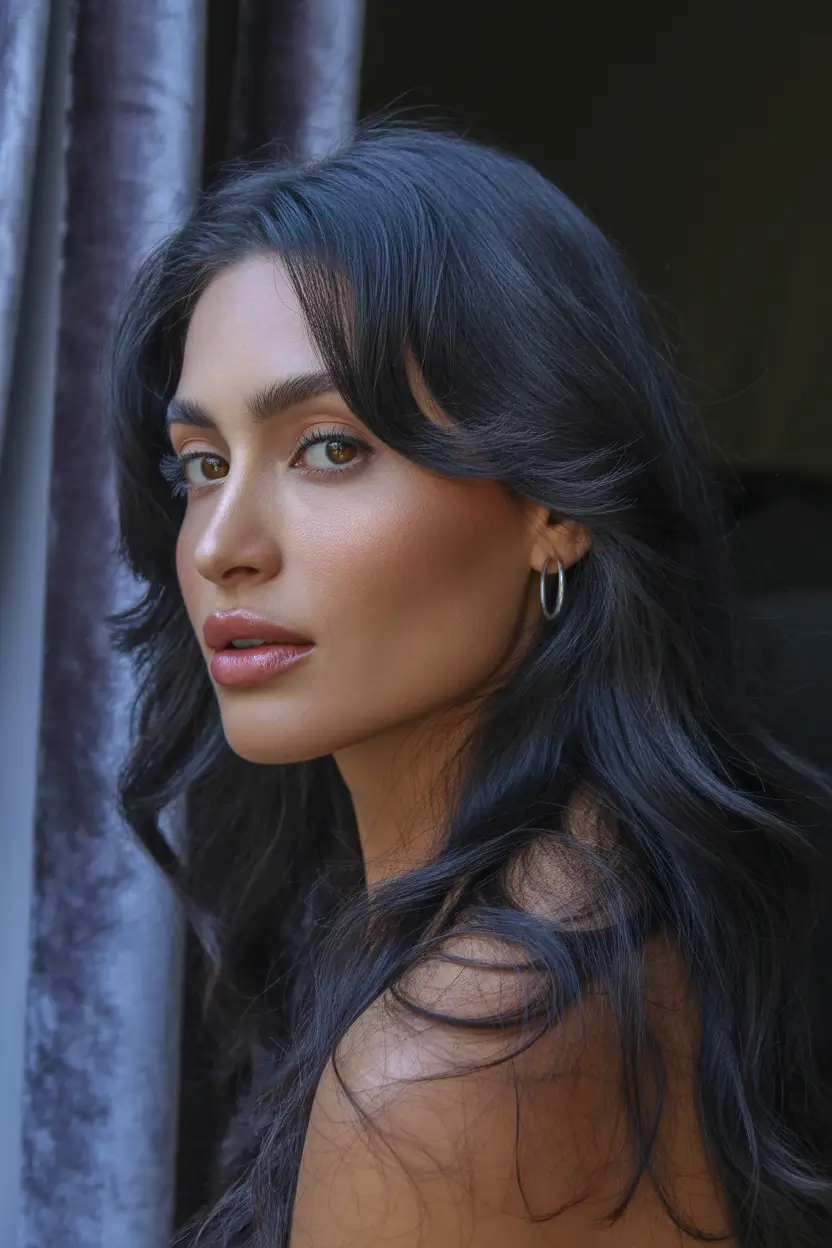 winter trending hair colors midnight satin black