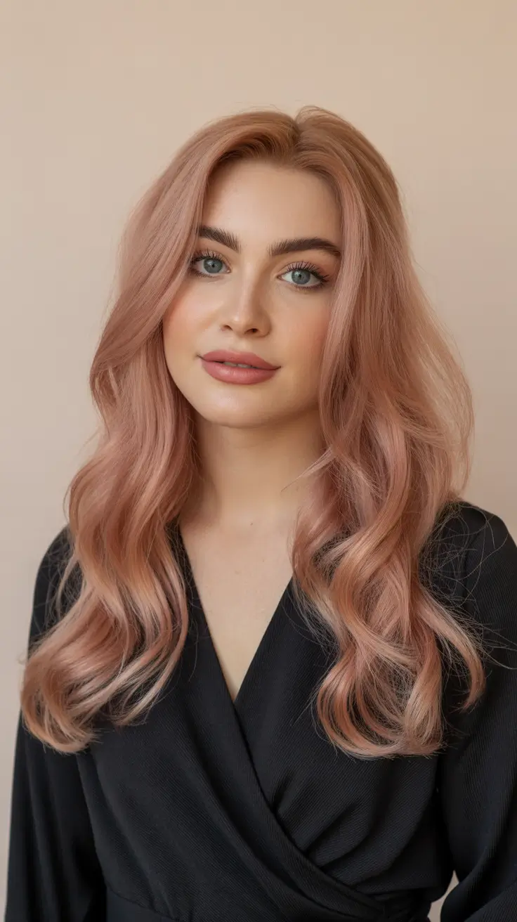 winter trending hair colors dusty rose glow