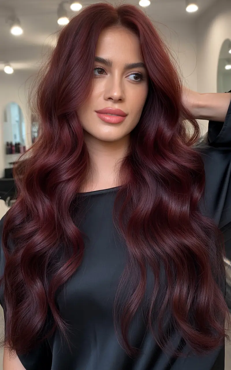 winter trending hair colors deep merlot gloss