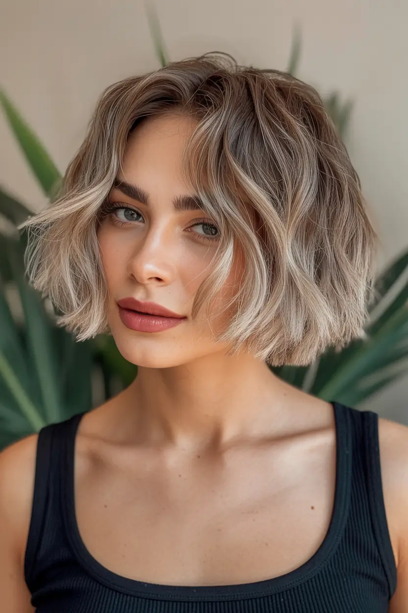 winter trending hair colors textured smoky bob