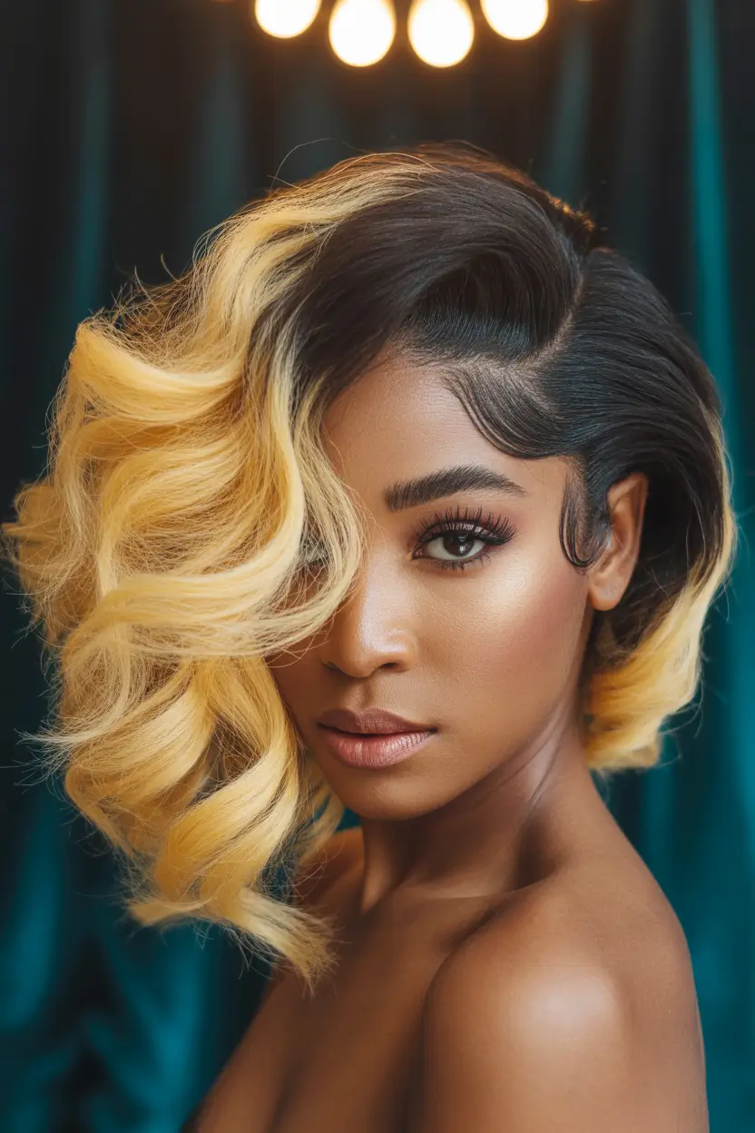 winter trending hair colors golden sunrise bob