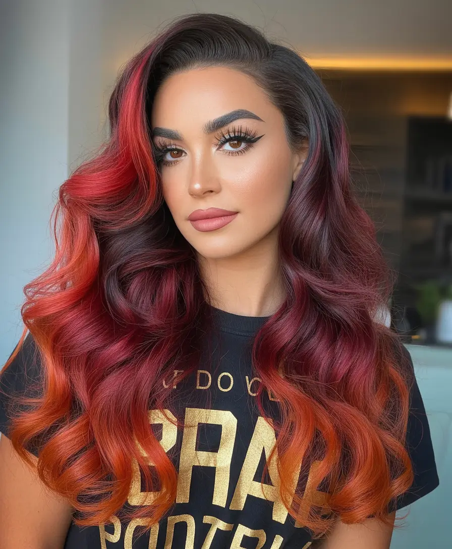 winter trending hair colors cranberry fire melt