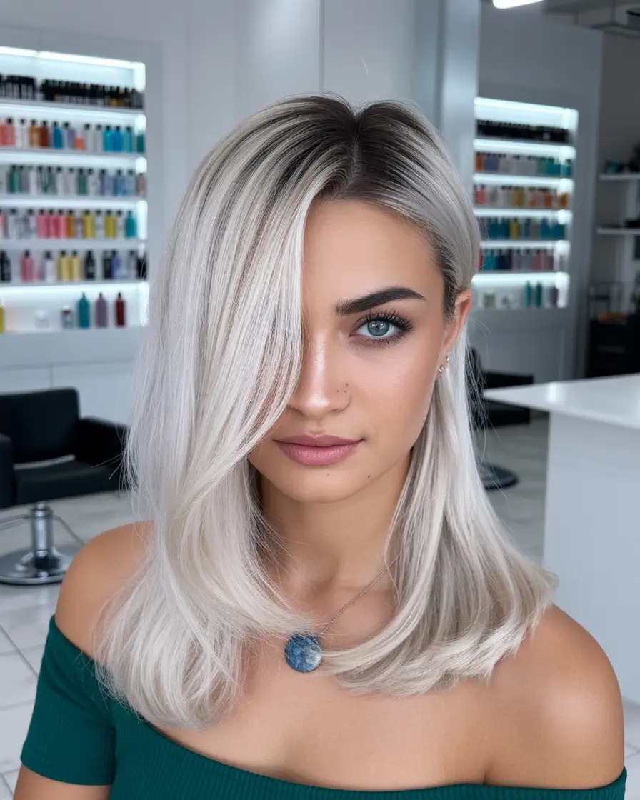 ash blonde hair color 2026 Cool Ash Bob With Metallic Sheen