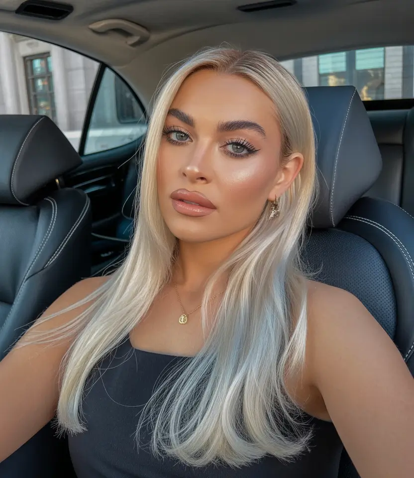 ash blonde hair color 2026 Summer-Sleek Ice Ash With Subtle Silvery Glow