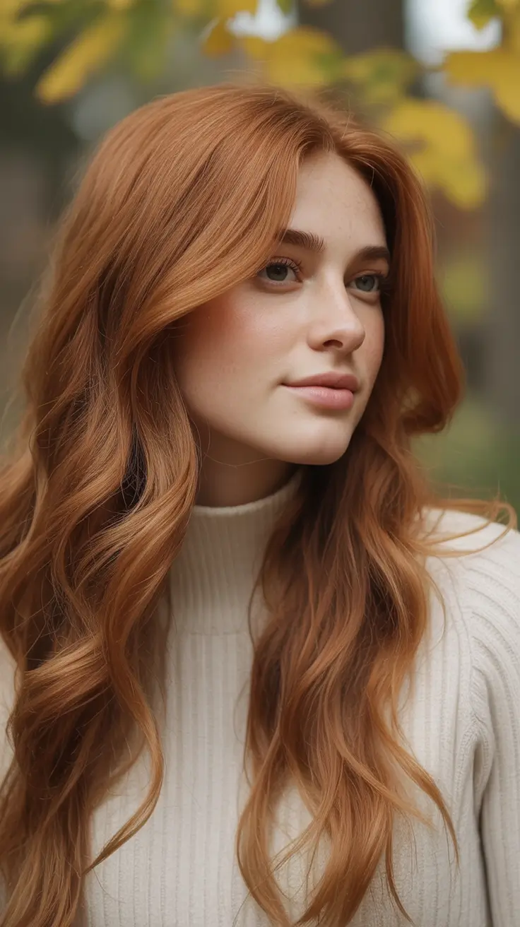 auburn hair color Light Auburn Waves for Everyday Warmth
